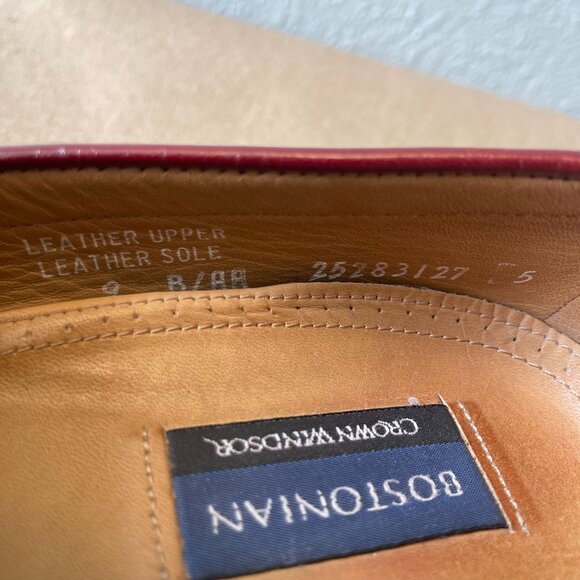 Bostonian Crown Windsor Mens Burgundy Leather‎ Loafers Size 9 - Picture 3 of 16